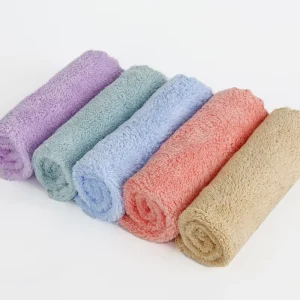 Custom Microfiber Coral Fleece Kitchen Dish Rag Double Sided Super Absorbent Square Household Cleaning Cloths Towels