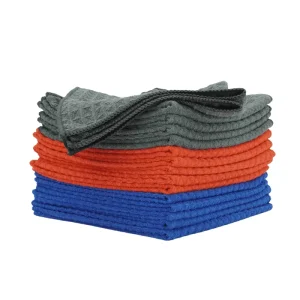 Custom Microfiber Towel Car Wash Cleaning Cloth Waffle Weave 40x40cm 300gsm Polishing Car Kitchen Glass Towel