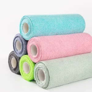 Custom Microfibre Towel Rolls Kitchen Cleaning Cloth Absorbent HandTear-Off Dishrag Edgeless Cleaning Cloth Household WashTowel