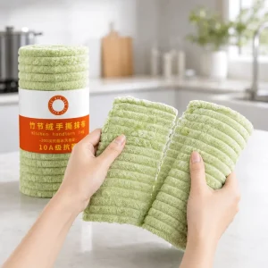 Custom Multi-Purpose Reusable Cleaning Rag Kitchen Towel Microfiber Cleaning Cloth Roll with Tear Away