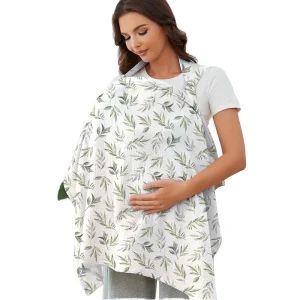 Custom Muslin Nursing Cover Soft Breathable Cotton Breastfeeding Apron for Mother Baby’s Care Daily Lift Use Print