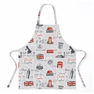 Custom OEM Cotton Slub Kitchen Apron Reactive Digital Print Low MOQ Factory Direct Fast Delivery