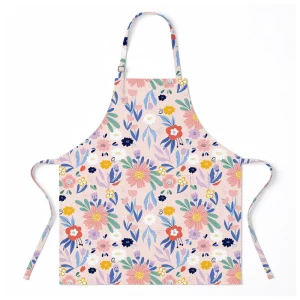 Custom OEM Reusable Sleeveless Cotton Slub Kitchen Apron Eco Friendly Reactive Digital Printing Adjustable Waist Low MOQ Factory