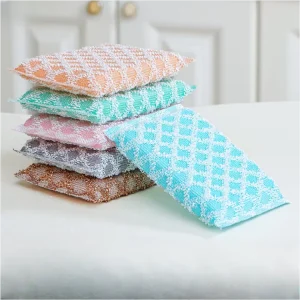 Custom Polyester Cleaning Sponge 3 Pack High Water Absorption Non Scratch Kitchen Scouring Pads