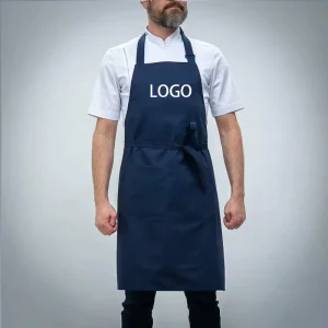 Custom Polyester Waterproof Kitchen Apron with 2 Pockets for Cooking Flower Shop and Hairdressing