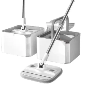Custom Portable Hands-Free Dirt-Separation Rotating Mop Bucket Microfibre Mop Head High-Capacity Stainless Steel Telescopic