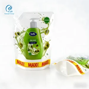 Custom Pouch with Spout Liquid Packaging Stand up Pouch for Chemical Detergent Powder