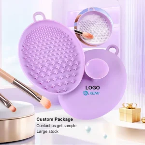 Custom Premium Soft Silicone Makeup Brush Cleaning Mat Multi Texture Suction Cup Cosmetic Sponge Puff Washing Cleaner Pad Tool