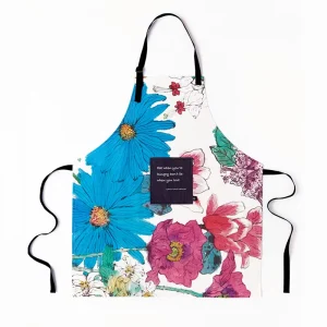 Custom Printed Reusable Sleeveless Cotton Kitchen Aprons for Restaurants Cafes Retail Stores