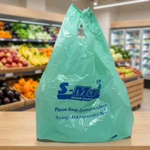Custom Printed logo Eco Friendly Recyclable Garbage Bags Handle Garbage Bags