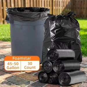 Custom Recycled PE Construction Contractor Heavy Duty HDPE Plastic Black Scented Trash Bags Garbage Bags