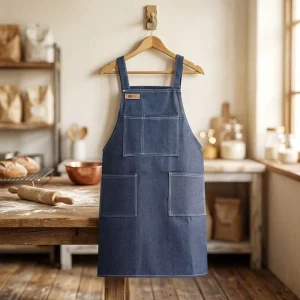 Custom Restaurant Garden Sleeveless Washable Durable Denim Chef Bakery Cafe Coffee Kitchen Bib Aprons