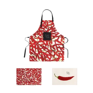 Custom Reusable Washable Digital Printed Cotton Slub Sleeveless Kitchen Aprons for Adult Home and Retail Use