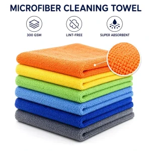 Custom Size Colorful Microfiber Dish Drying Towel Quick Dry Lint Free Cleaning Cloth for Kitchen Home Use