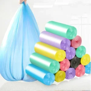 Custom Size Flat Opening Heal Seal Bottom HDPE Trash Bags Multi Colorful Perfume Garbage Bags Roll Carton Packaging