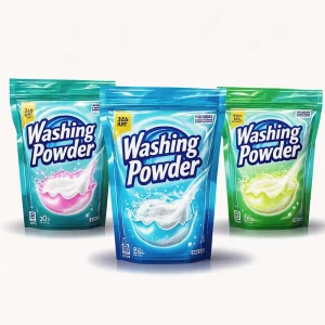 Custom Size Plastic Stand Up Pouch Heat Seal Laminated Laundry Detergent Powder Packaging Bag Washing Powder Pouch