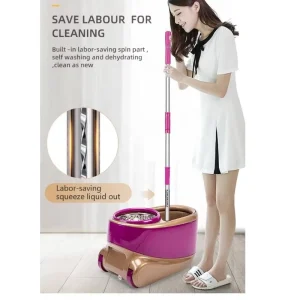 Custom Spin Mop Round Flat Stainless Steel Clean Mop Set Spin 360 Mops