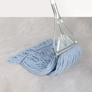 Custom Spiral Metal Clip Wax Mop Narrow Strap Cotton Thread Mop Four Section Aluminum Pole Triangular Iron Frame High Mop