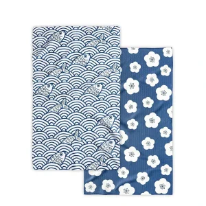 Custom Sublimation Printed Polyester Microfiber Waffle Quick Dry Home Kitchen Cleaning Dish Cloth Tea Towel