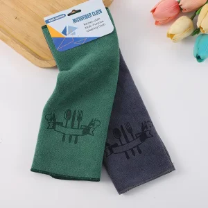 Custom Super Absorbent Square Plain Microfiber Cleaning Cloth for Kitchen Glass