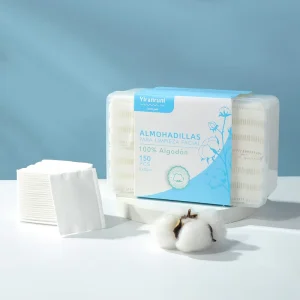 Custom Three Layer Natural Plant Cotton Pads for Makeup Remover Lint Free Rounds Cotton