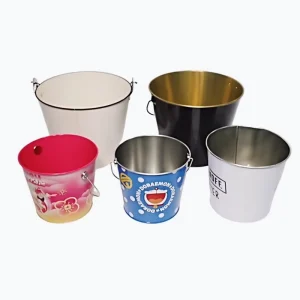Custom Tinplate Ice Bucket with Handle Metal Drink Cooler for Bar Club Restaurant Event Party Outdoor Beverage Use