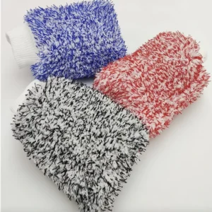 Custom Ultra Soft Long Pile Chenille Microfiber Glove for Cleaning Car Windows and Wheels High Density Car Wash Mitt