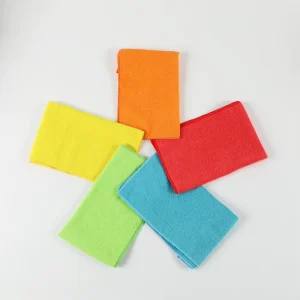 Custom Various Colors Microfiber Warp Knitting Terry Cleaning Cloth Lint Free Non Scratch Washable Kitchen Towel