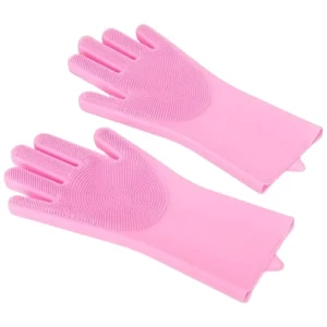 Custom logo Non slip Reusable Household Silicone Kitchen Dish Washing Cleaning Gloves