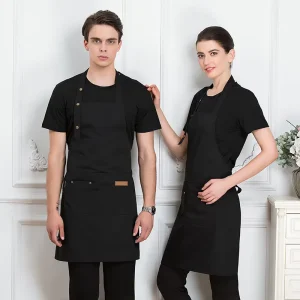 Custom logo Unisex Kitchen Restaurant Cafe Gardening Adjustable Canvas Apron Waiter Waitress Household Cooking Aprons