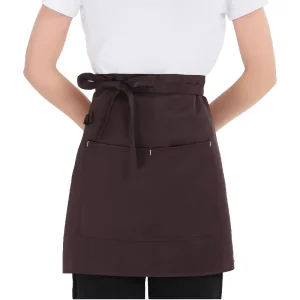 Custom logo Unisex Kitchen Waiter Work Waist Half Apron Adjustable Waiter Aprons Half Body Short Restaurant Work Waist Apron