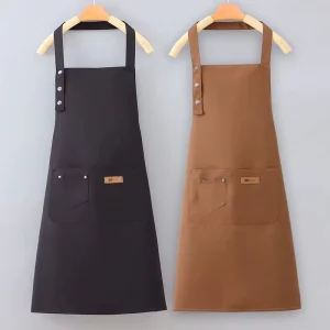 Customised Logo Polyester Waterproof Chef Cooking Apron Cafe Restaurant Kitchen Apron