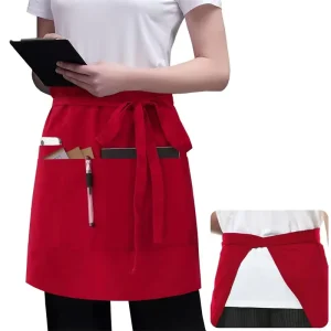 Customizable 100% Cotton Heavy Duty Half Apron Waterproof Bib Sleeveless Waist Cleaning Apron for Restaurants