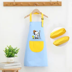 Customizable Cotton Children’s Cooking Bib Breathable Sleeveless Canvas Fabric Apron for Kids Kitchen Adventures
