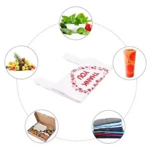 Customizable HDPE LDPE Square Bottom Trash Bag with Heat Seal Handle Waterproof and Security Feature for Household Use
