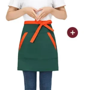 Customizable Korean style Half length Canvas Aprons Eco friendly Durable for Coffee Shops and Cake Shops