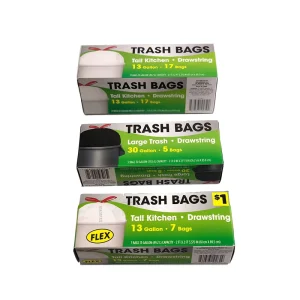 Customizable PE Biodegradable Recyclable Drawstring Trash Pouches High Strength Kitchen Garbage Bags Household Packaging Package