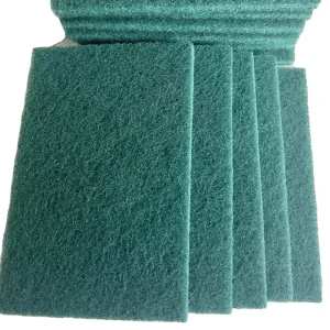 Customizable Rectangle Shaped Heavy Duty Aluminium Oxide Green 150x100mm Surface Polishing Scouring Pad Sponge OEM Abrasive Tool