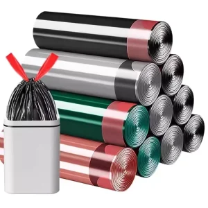 Customizable Size Multi Color Household Trash Bags with Drawstring Handle Convenient Waste Management Clean Hygienic