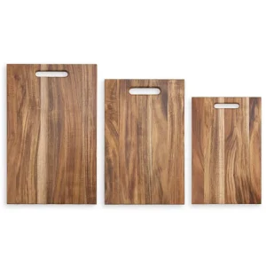 Customizable Thick Acacia Wood Kitchen Chopping Board with Handle for Cutting Ingredients