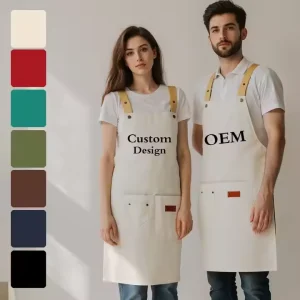 Customizable Waterproof Canvas Polyester Kitchen Apron Oil Proof and Adjustable for Waiter Carpenter & Barista Washable Tool