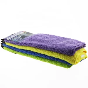 Customize Microfiber Embossed Car Cleaning Gift Towel Thick Warp Knitting Microfiber Towels Set Car Cleaning 380gsm