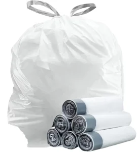 Customized 30 Gallons Black Drawstring Plastic Compostable Household Trash Liners Trash Can Bags on Roll for Home Use