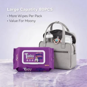 Customized 80pcs Flushable Wet Wipes Disposable Ultra Soft Scented Skin Care Baby Cleaning Spunlace Material