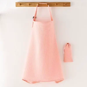 Customized 95x65cm Solid Pure Color Cotton Crepe Muslin Mother Nursing Cover Baby Breastfeeding Apron Blanket With Small Pouch