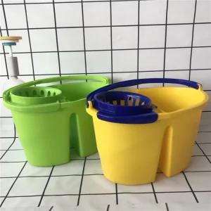 Customized Color 16L Plastic Roller Double Bucket Wringer Cleaning Mop Squeegee Bucket