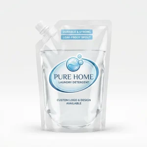 Customized Color Printed Clear Resealable Spout Pouch Bag for Liquid Laundry Detergent with Large Capacity and Handle