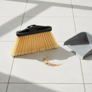 Customized Color Two Hole Eco Friendly Steel Handle PP Broom Head Dustpan Set for Floor Cleaning Handheld Plastic Broom