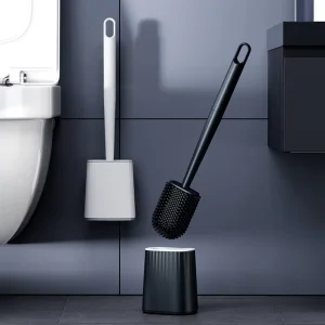 Customized Eco Friendly Toilet Brush Set with Detachable Pole for Wall Mounted Cleaning Silicone Material