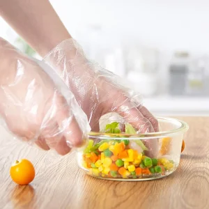 Customized Factory Disposable Waterproof Gravure Printed Plastic Gloves for Packaging
